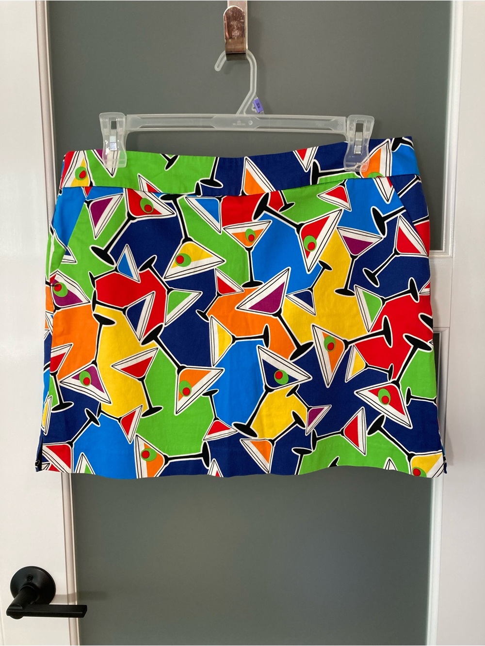 Loudmouth Multicolor  Martini Cocktail Print Mini Skirt - Bright Mix - 16